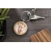 Houten sleutelhanger rond met naam / foto