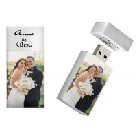Witte kleur hout usb stick met foto naam 8gb
