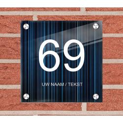 Huisnummer bord met naam model 1154