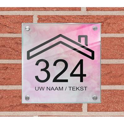 Plexiglas huisnummer bord met naam