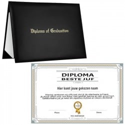 Beste Juf Diploma in PU Lederen Map 