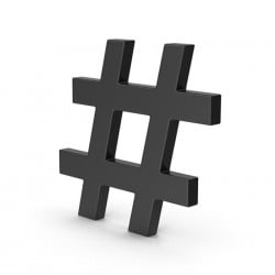 3D Plexiglas Hashtag Symbool