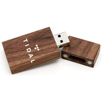 Walnoot hout rechthoek usb stick met naam/foto 8gb