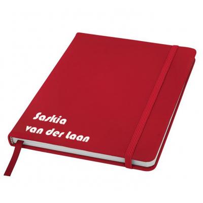 Notitieboek A5 met naam, foto bedrukken (rood)
