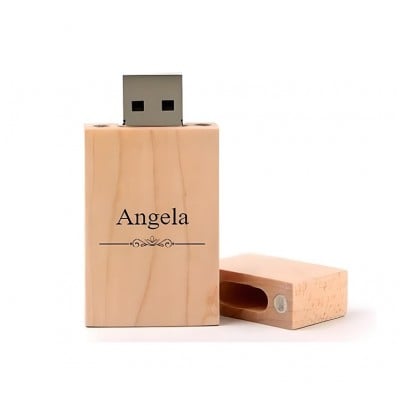 Angela Naam Cadeau USB in Houten Design