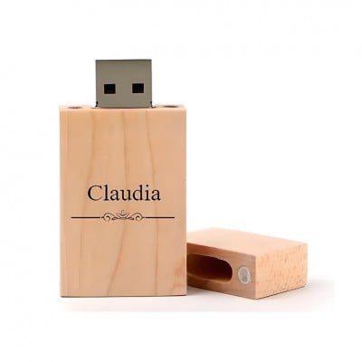 Claudia Naam Kado USB Stick in Houten Design