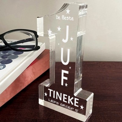 Plexiglas #1 Award - Beste Cadeautje Juf