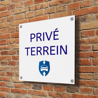 10x10cm Aluminium Dibond Bord met Tekst voor Buiten