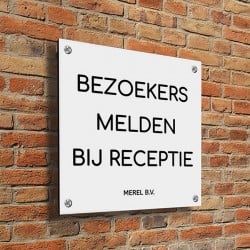 20x20cm Aluminium Dibond Tekstbordje (ONTWERP ZELF)