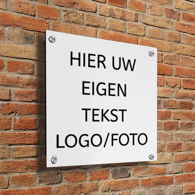 10x10cm Aluminium Dibond Bord met Tekst voor Buiten