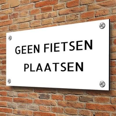 15x30cm aluminium dibond bord maken met eigen tekst, uniek en persoonlijk ontwerp