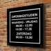 20x20cm zwart aluminium dibond bord met tekst op bord