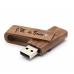 Walnoot hout uitklap usb stick met naam 16GB