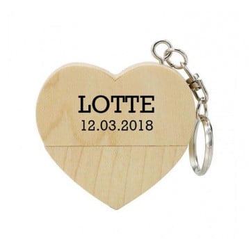 Hout hart usb stick bedrukken 8GB Hout hart usb stick bedrukken 8GB