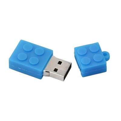 8GB blauw LEGO USB stick, speelse bouwsteen USB-stick voor LEGO-fans