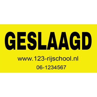 Gepersonaliseerd  Geslaagd bord voor Rijscholen