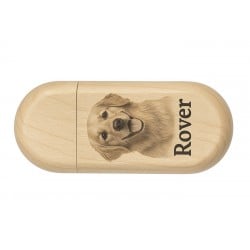 Ovaal hout usb stick bedrukken. Vanaf 1 stuk. 32gb